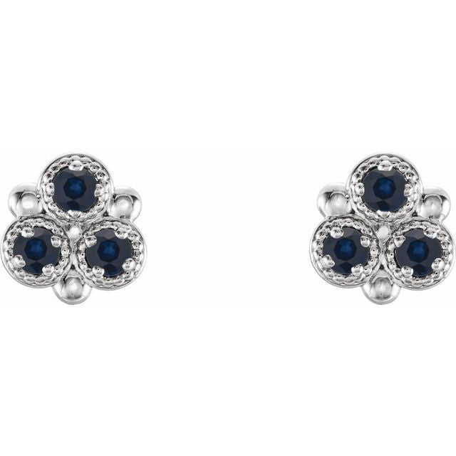 14k-white-natural-blue-sapphire-three-stone-earrings