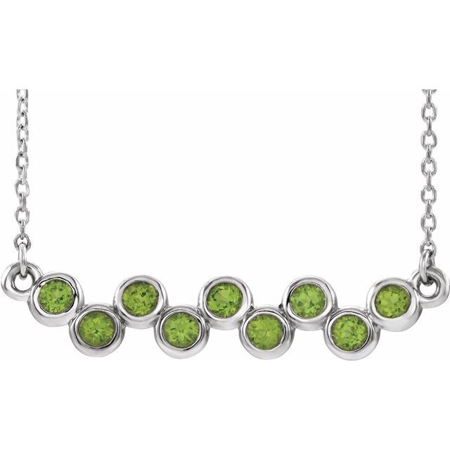 14k-white-natural-peridot-bezel-set-bar-16-18"-necklace