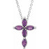14k-white-lab-grown-alexandrite-cross-16-18"-necklace