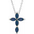 14k-white-natural-blue-sapphire-cross-16-18"-necklace