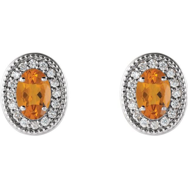 14k-white--natural-citrine-&-1/8-ctw-natural-diamond-halo-style-earrings