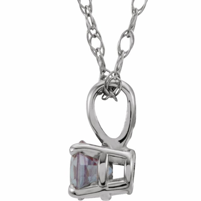 14k-white--imitation-alexandrite-youth-solitaire-14"-necklace