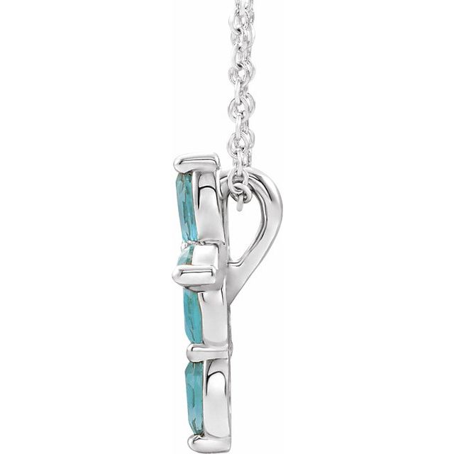 14k-white-natural-blue-zircon-cross-16-18"-necklace