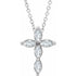 14k-white-natural-white-sapphire-cross-16-18"-necklace