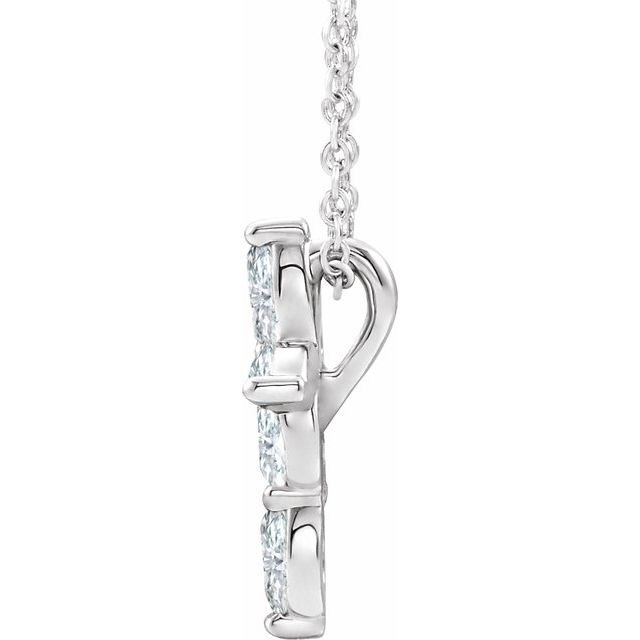 14k-white-natural-white-sapphire-cross-16-18"-necklace