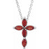 14k-white-natural-mozambique-garnet-cross-16-18"-necklace