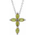 14k-white-natural-peridot-cross-16-18"-necklace
