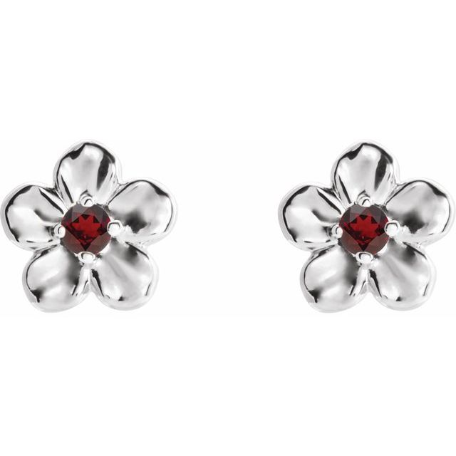 14k-white-imitation-mozambique-garnet-january-birthstone-flower-earrings