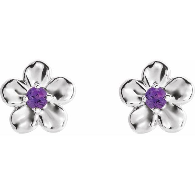 14k-white-imitation-amethyst-febuary-birthstone-flower-earrings