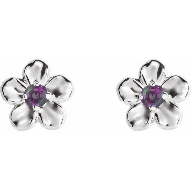 14k-white-imitation-alexandrite-june-birthstone-flower-earrings
