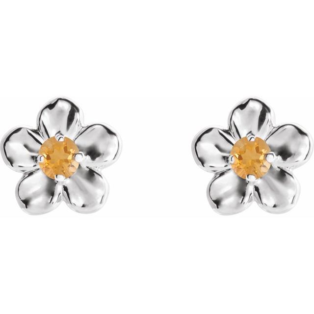 14k-white-imitation-citrine-november-birthstone-flower-earrings