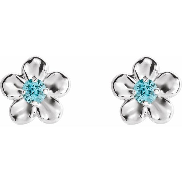 14k-white-imitation-blue-zircon-december-birthstone-flower-earrings