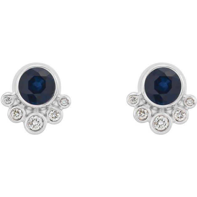 14k-white-natural-blue-sapphire-&-1/8-ctw-natural-diamond-earrings