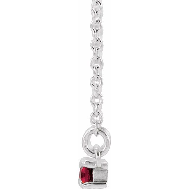 14k-white-natural-mozambique-garnet-&-1/6-ctw-natural-diamond-bar-16-18"-necklace