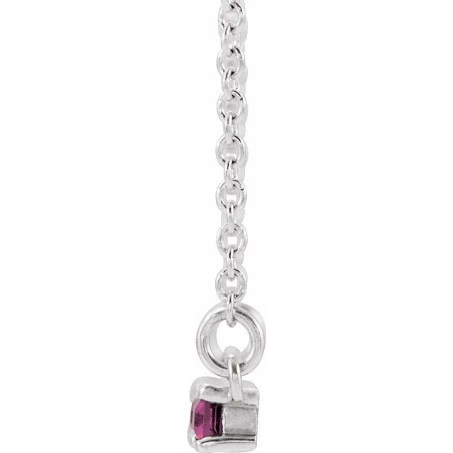 14k-white-natural-pink-tourmaline-&-1/6-ctw-natural-diamond-bar-16-18"-necklace