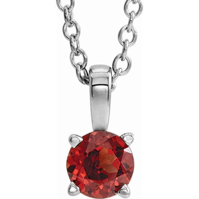 sterling-silver--imitation-garnet-16-18"-necklace