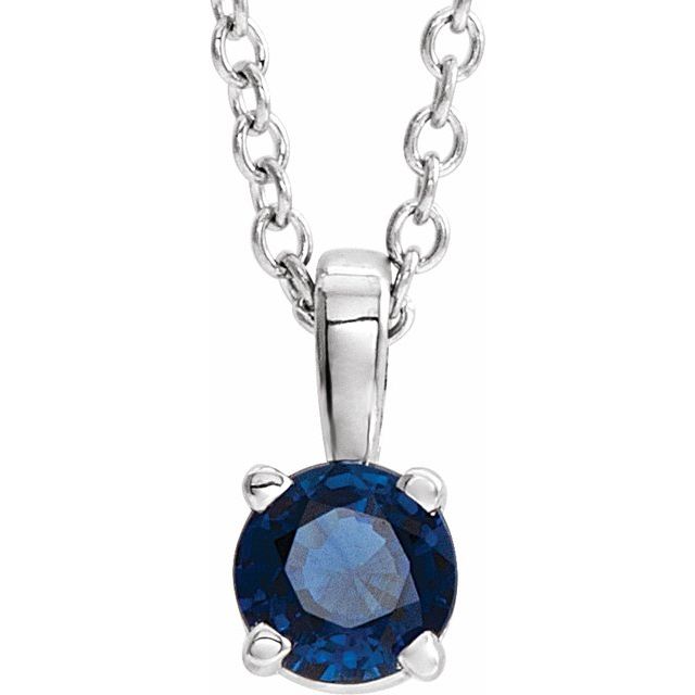sterling-silver--imitation-blue-sapphire-16-18"-necklace