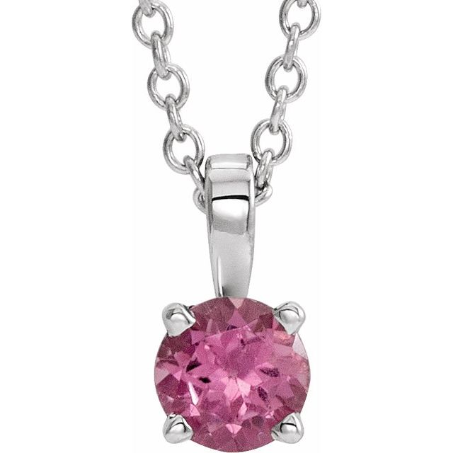 14k-white--natural-pink-tourmaline-16-18"-necklace