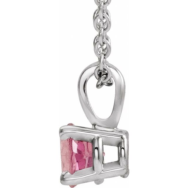 sterling-silver--imitation-pink-tourmaline-16-18"-necklace