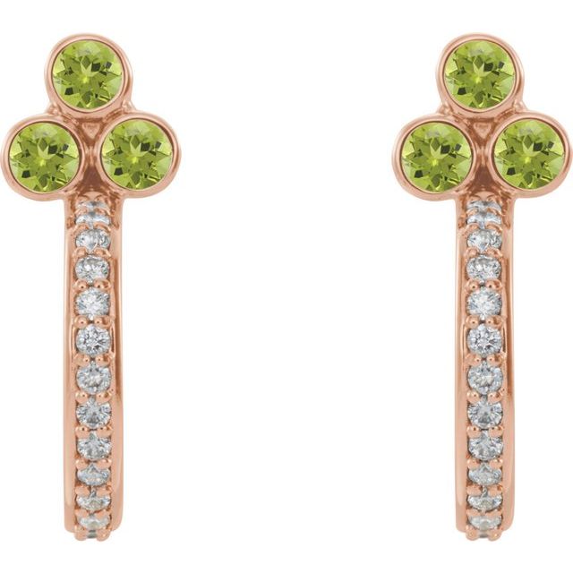 14k-rose-natural-peridot-&-1/4-ctw-natural-diamond-j-hoop-earrings