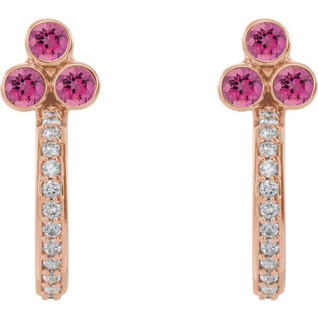 14k-rose-natural-pink-tourmaline-&-1/4-ctw-natural-diamond-j-hoop-earrings