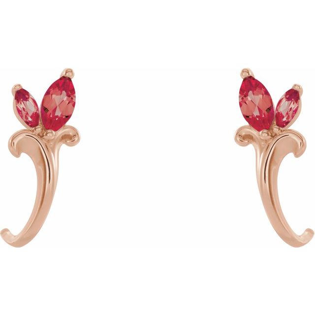 14k-rose-natural-ruby-floral-j-hoop-earrings