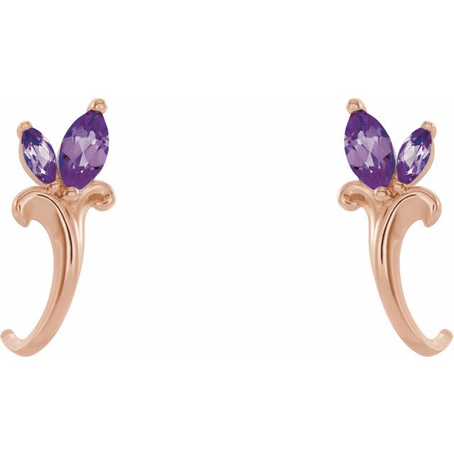 14k-rose-natural-amethyst-floral-j-hoop-earrings