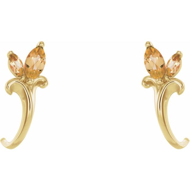 14k-yellow-natural-citrine-floral-j-hoop-earrings
