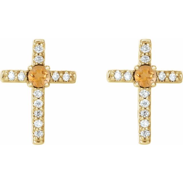 14k-yellow-natural-citrine-&-.05-ctw-natural-diamond-cross-earrings