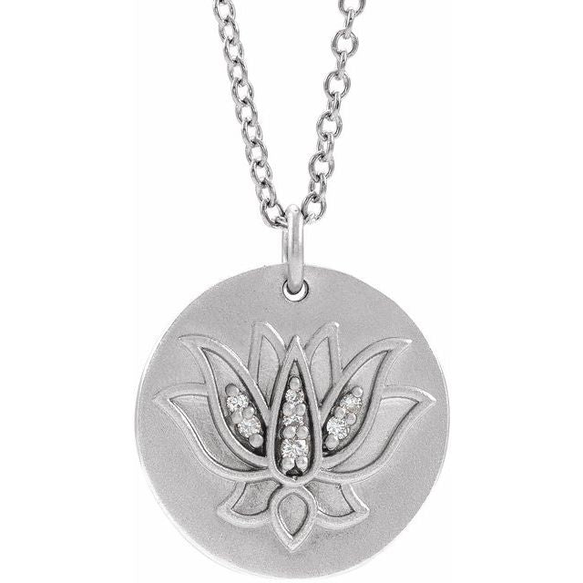 14k-white-.025-ctw-natural-diamond-lotus-16-18"-necklace