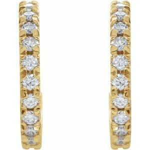 1/2 ct Diamond French-Set Hoop Earrings