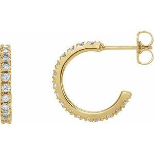 1/2 ct Diamond French-Set Hoop Earrings