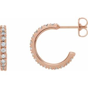 1/2 ct Diamond French-Set Hoop Earrings