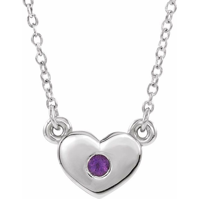 14k-white-natural-amethyst-heart-16"-necklace
