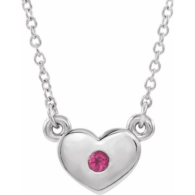 14k-white-natural-pink-tourmaline-heart-16"-necklace