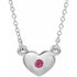 14k-white-natural-pink-tourmaline-heart-16"-necklace