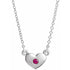14k-white-natural-ruby-heart-16"-necklace