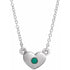 14k-white-natural-emerald-heart-16"-necklace