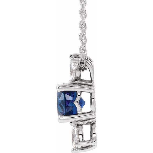 14k-white-lab-grown-blue-sapphire-&-1/5-ctw-natural-diamond-16-18"-necklace