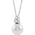 14k-white-cultured-white-freshwater-pearl-&-1/4-ctw-natural-diamond-16-18"-necklace