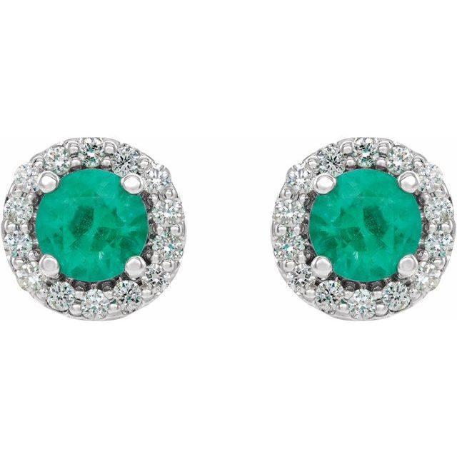 14K Yellow Gold|Natural Emerald|4 mm