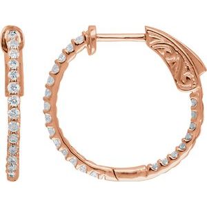 6 1/2 ct Diamond Inside-Outside Hinged Hoop Earrings