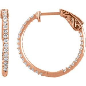6 1/2 ct Diamond Inside-Outside Hinged Hoop Earrings