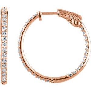 6 1/2 ct Diamond Inside-Outside Hinged Hoop Earrings