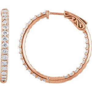6 1/2 ct Diamond Inside-Outside Hinged Hoop Earrings