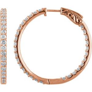 6 1/2 ct Diamond Inside-Outside Hinged Hoop Earrings