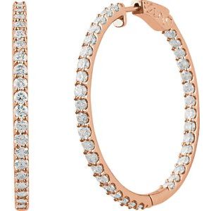 6 1/2 ct Diamond Inside-Outside Hinged Hoop Earrings