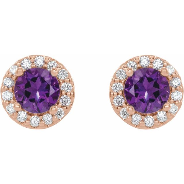 14k-rose--natural-amethyst-&-1/8-ctw-natural-diamond-earrings