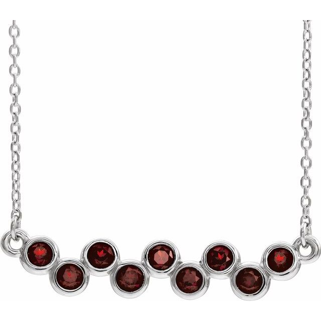 14k-white-natural-mozambique-garnet-bezel-set-bar-16-18"-necklace