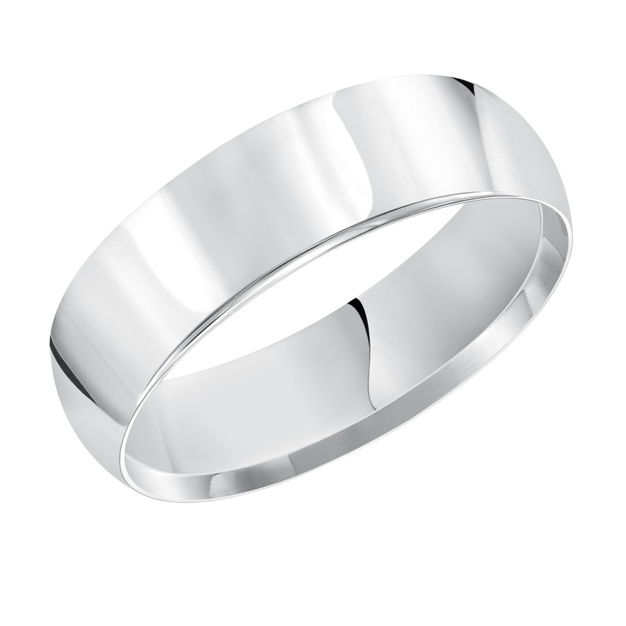 This timeless yet luxuriously domed & Comfort Fit wedding band features a high polished finish.